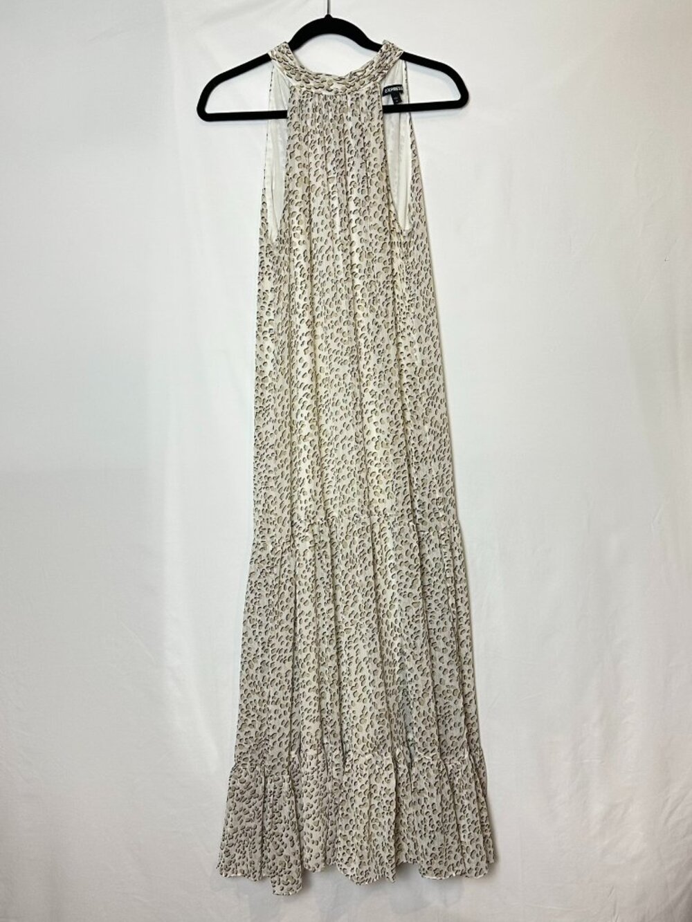 EXPRESS leopard print halter maxi dress